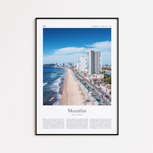Mazatlán Color Print, Mazatlán Real Photo Poster, Mazatlan Travel Poster Gift, Sinaloa, Mexico Travel poster, Minimal City Print