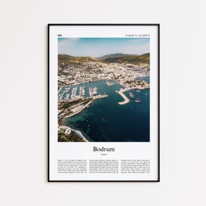 Bodrum Color Print, Bodrum Real Photo Poster, Bodrum Travel Poster Gift, Turkey Travel poster, Minimal City Print, Wall Art Print