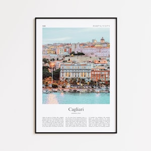Cagliari Color Print, Cagliari Real Photo Poster, Cagliari Travel Poster Gift, Sardinia, Italy Travel poster, Minimal City Print