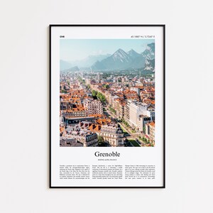 Grenoble Color Print, Grenoble Real Photo Poster, Grenoble Travel Poster Gift, Rhône-Alpes, France Travel poster, Minimal City Print