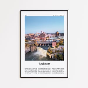 Rochester Color Print, Rochester Real Photo Poster, Rochester Travel Poster Gift, New York, United States, USA Travel poster, Minimal Print