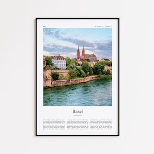 Basel Farbdruck, Basel Real Photo Poster, Basel Reise Poster Geschenk, Schweiz Reiseplakat, Minimal City Print, Wand Kunst Druck