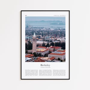 Berkeley kleurenprint, Berkeley echte fotoposter, Berkeley Travel Poster Gift, Californië, Verenigde Staten, VS Reisposter, Minimal Print