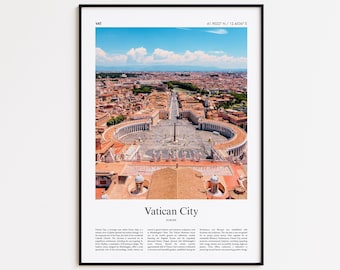 Vatican City Color Print, Vatican City Real Photo Poster, Vatican City Travel Poster Gift, Travel poster, Minimal City Print, Wall Art Print