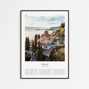 Ohrid Color Print, Ohrid Real Photo Poster, Ohrid Travel Poster Gift, North Macedonia Travel poster, Minimal City Print, Wall Art Print