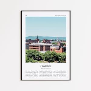 Frederick Color Print, Frederick Real Photo Poster, Frederick Travel Poster Gift, Maryland, United States, USA Travel poster, Minimal Print