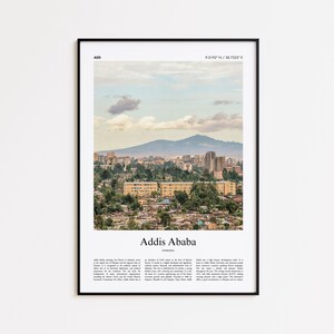 Addis Ababa Color Print, Addis Ababa Real Photo Poster, Addis Ababa Travel Poster Gift, Ethiopia Travel poster, Minimal City Print