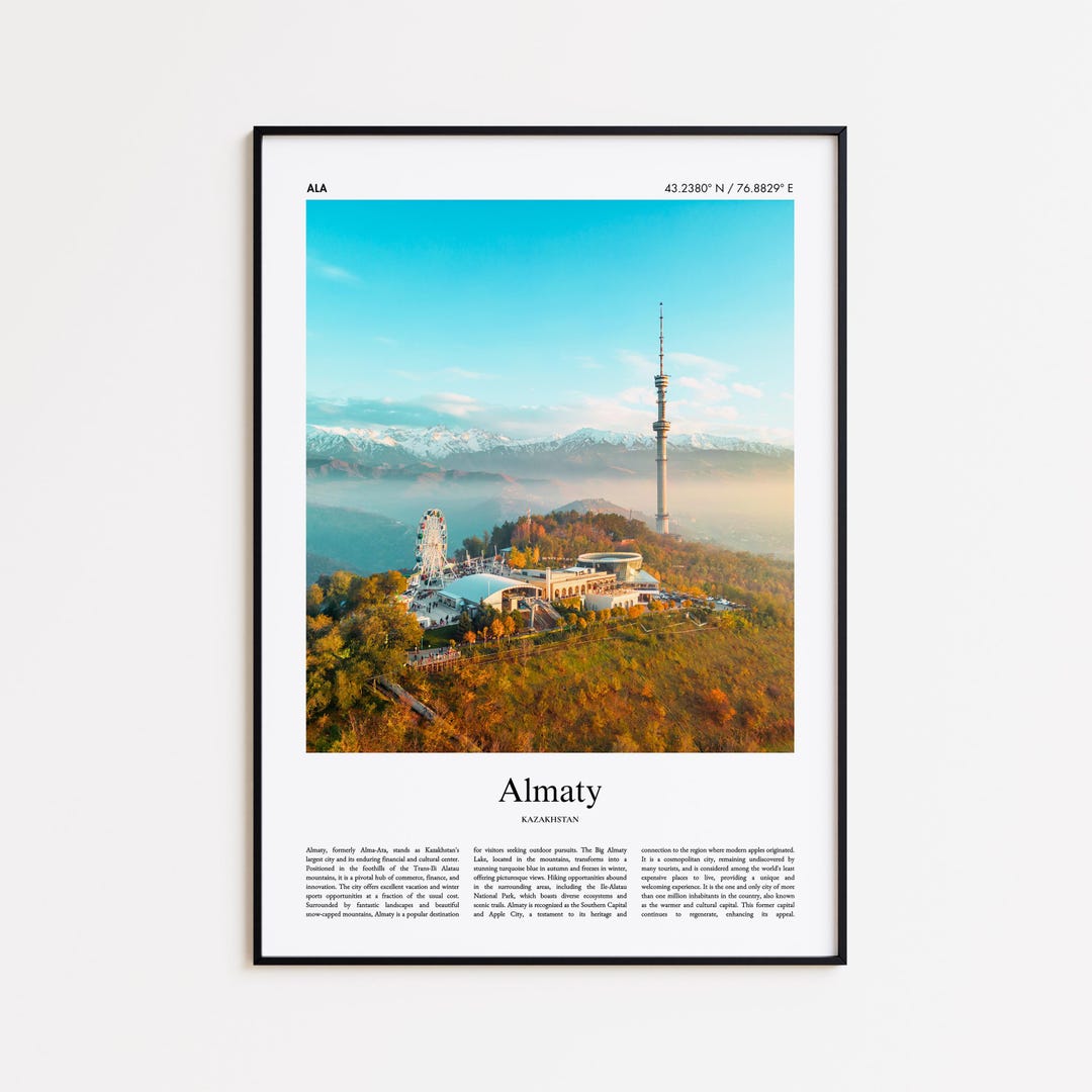 Almaty Color Print, Almaty Real Photo Poster, Almaty Travel Poster