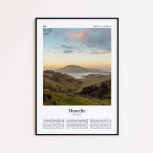 Dunedin Color Print, Dunedin Real Photo Poster, Dunedin Travel Poster Gift, New Zealand Travel poster, Minimal City Print, Wall Art Print