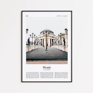 Skopje Color Print, Skopje Real Photo Poster, Skopje Travel Poster Gift, North Macedonia Travel poster, Minimal City Print, Wall Art Print