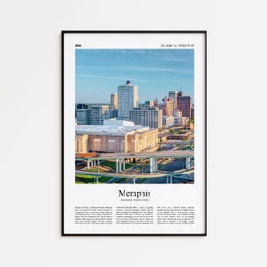 Memphis Color Print, Memphis Real Photo Poster, Memphis Travel Poster Gift, Tennessee, United States, USA Travel poster, Minimal City Print