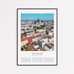 Dortmund Color Print, Dortmund Real Photo Poster, Dortmund Travel Poster Gift, North Rhine-Westphalia, Germany Travel poster, Minimal Print