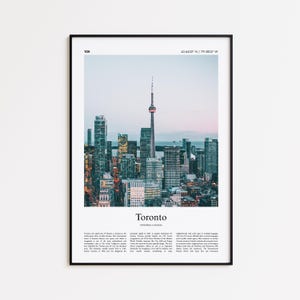 Toronto Color Print, Toronto Real Photo Poster, Toronto Travel Poster Gift, Ontario, Canada Travel poster, Minimal City Print