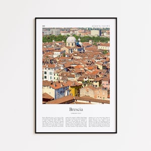 Brescia Color Print, Brescia Real Photo Poster, Brescia Travel Poster Gift, Lombardy, Italy Travel poster, Minimal City Print