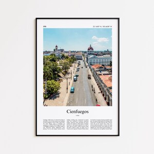 Cienfuegos Color Print, Cienfuegos Real Photo Poster, Cienfuegos Travel Poster Gift, Cuba Travel poster, Minimal City Print, Wall Art Print
