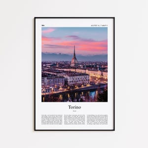 Torino Color Print, Torino Real Photo Poster, Torino Travel Poster Gift, Italy Travel poster, Minimal City Print, Wall Art Print