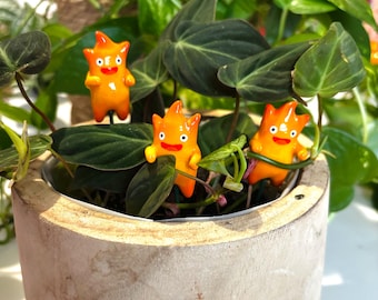 Handmade Calcifer plant decoration