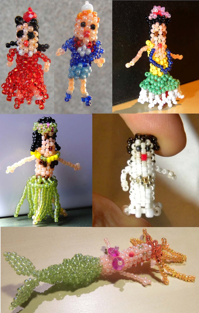 Beaded doll charm- PDF TUTORIAL in ENGLISH image 2