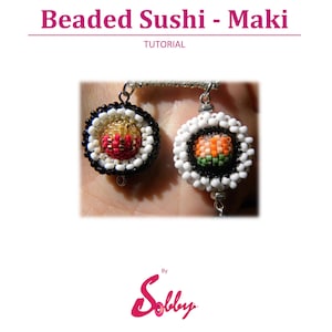 Beaded sushi maki PDF TUTORIAL image 1