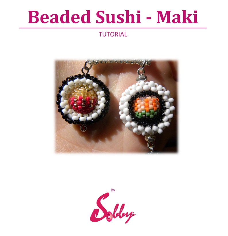 Beaded sushi maki PDF TUTORIAL image 1