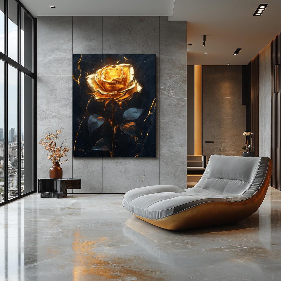 Black and Gold Rose Art Print Set: Elegant Floral Wall Decor (digital ...