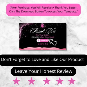 Puede incluir: Gr&aacute;fico digital con texto que dice "Gracias" y "Haga clic aqu&iacute; para descargar". La imagen tambi&eacute;n incluye el texto "Despu&eacute;s de la compra, recibir&aacute; una carta de agradecimiento. Haga clic en el bot&oacute;n de descarga para acceder a su plantilla."