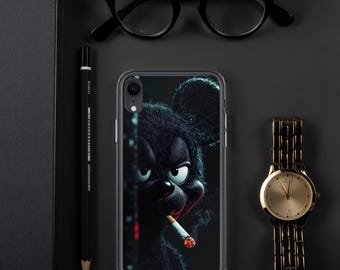 Coque iPhone Souris Gangster | Coque Motivation & Attitude | Mouse Mafia Design | Coque Originale iPhone Style Dark