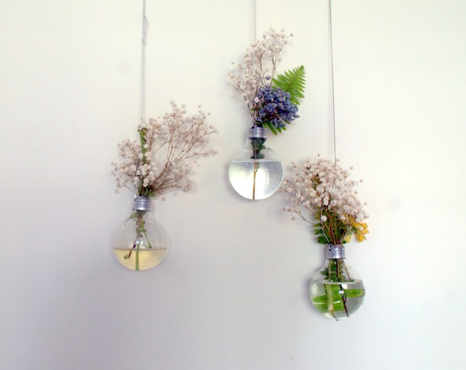 Light Bulb Hanging Vase Set of 3 Sale Etsy