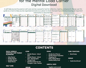 Mental Load Planner – Family & Self-Care, Additional Needs (Digital Download)