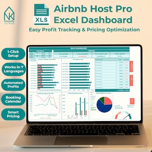 Airbnb Excel Template | Rental Income Tracker, Booking Calendar & Pricing Dashboard | Airbnb Host Financial Spreadsheet