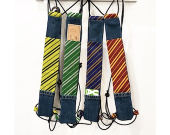 Interaktive Zauberstab Taschenhalter Holster Verstellbare Crossbody zu Rucksack Karte und Kartentaschen in Hausfarben Recycle Denim für Universal