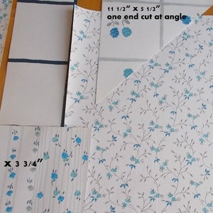 Vintage 1981 Wallpaper Pages Blues Whites Doll Fairy Houses Paper Crafts Scrapbooking