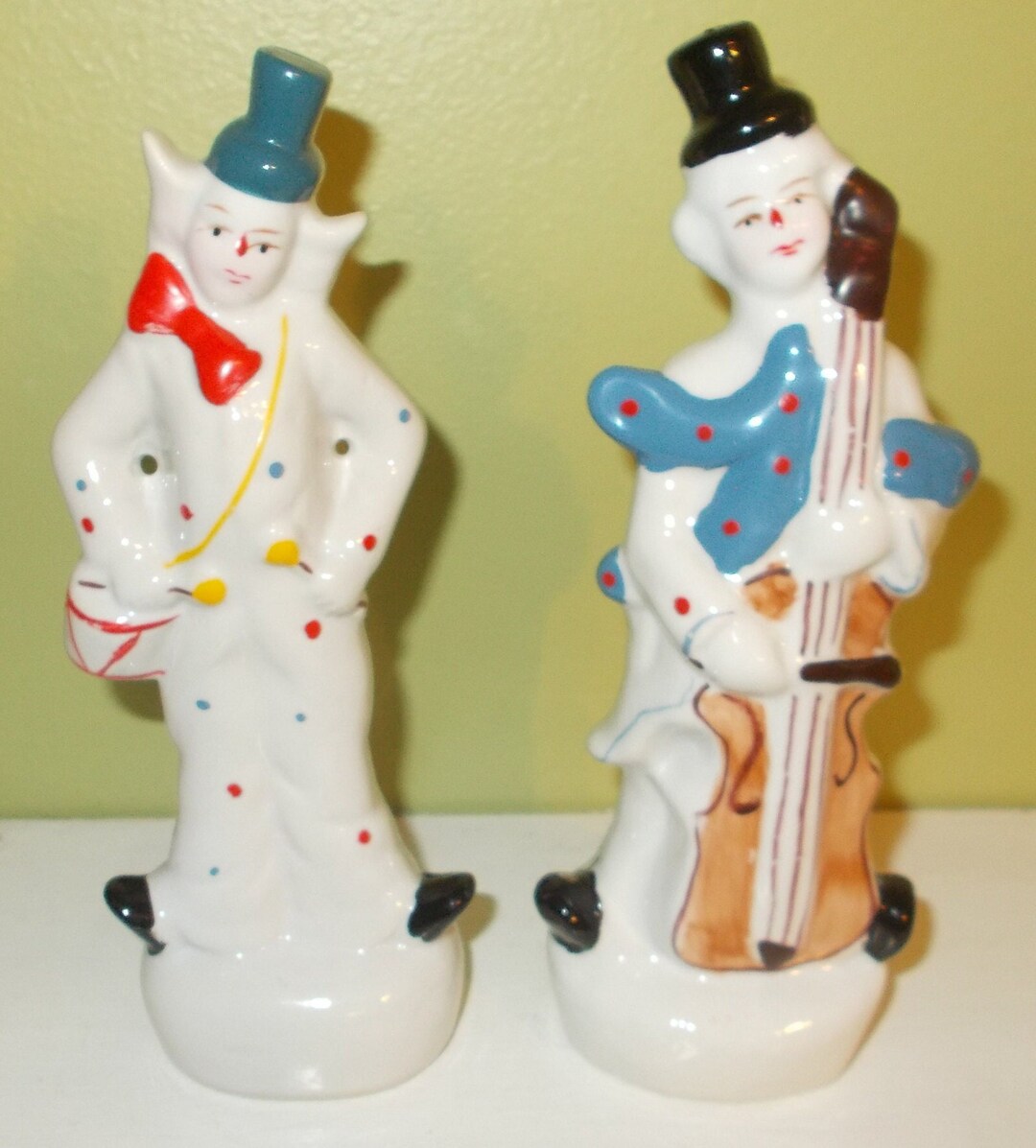 2 Vintage Nanco Porcelain Clowns and Boxes 7.25
