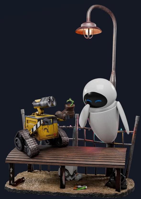 Wall-e and Eve / Handpainted / / Resin Collectible Statue - Etsy