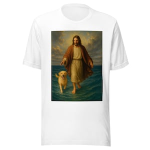 JESUS and his YELLOW LAB - Uniseks T-shirt