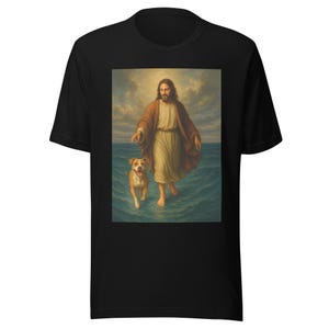 JEZUS and his PIT BULL - Uniseks T-shirt