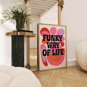Funky Retro Wall Art Digital Download | Groovy 70s Style Poster Print | Bold Psychedelic Decor | Colorful Printable Artwork