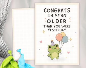 Funny Frog Birthday Card | Sarcastic, Witty Message (Digital Download)