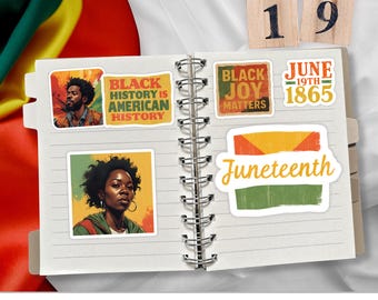 Juneteenth Digital Sticker Bundle – Planner & Celebration Stickers, Instant Download