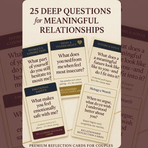 Beziehungs-Reflexionskarten - 25 Fragen für Paare | Printable - Digital Card Deck für emotionale Intimität & Verbindung