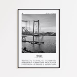 Vallejo Black and White Print, Vallejo Photo Poster, Vallejo Travel Poster Gift, California, United States, USA Wall Art Print