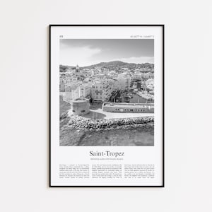 Saint-Tropez Black and White Print, Saint-Tropez Photo Poster, Saint-Tropez Travel Poster Gift, Provence-Alpes-Côte d'Azur, France