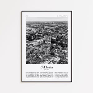 Colchester Black and White Print, Colchester Photo Poster, Colchester Travel Poster Gift, England UK Wall Art Print, Modern Travel Print