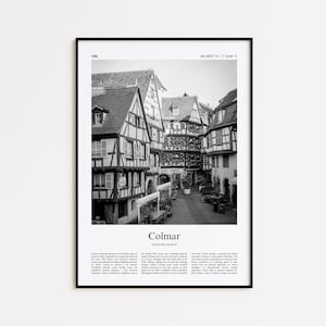 Colmar Black and White Print, Colmar Photo Poster, Colmar Travel Poster Gift, Grand Est, France Wall Art Print, Minimal Home Decor Print