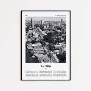 Curitiba Black and White Print, Curitiba Photo Poster, Curitiba Travel Poster Gift, Brazil Wall Art Print, Minimal Home Decor Print