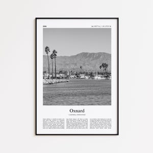 Oxnard Black and White Print, Oxnard Photo Poster, Oxnard Travel Poster Gift, California, United States, USA Wall Art Print, Home Decor Gift