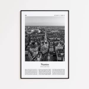 Nantes Black and White Print, Nantes Photo Poster, Nantes Travel Poster Gift, Pays de la Loire, France Wall Art Print, Modern Travel Print