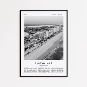 Daytona Beach Black and White Print, Daytona Beach Photo Poster, Daytona Beach Travel Poster Gift, Florida, United States, USA