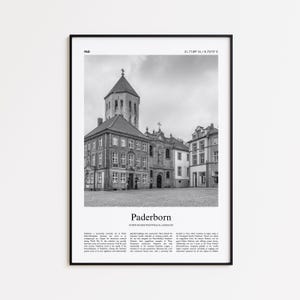 Paderborn Black and White Print, Paderborn Photo Poster, Paderborn Travel Poster Gift, North Rhine-Westphalia, Germany Wall Art Print