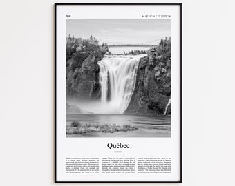 Québec Schwarzweiß Druck, Québec Foto Poster, Québec Reise Poster Geschenk, Kanada Wand Kunst, Minimaler Wohn Dekor Druck